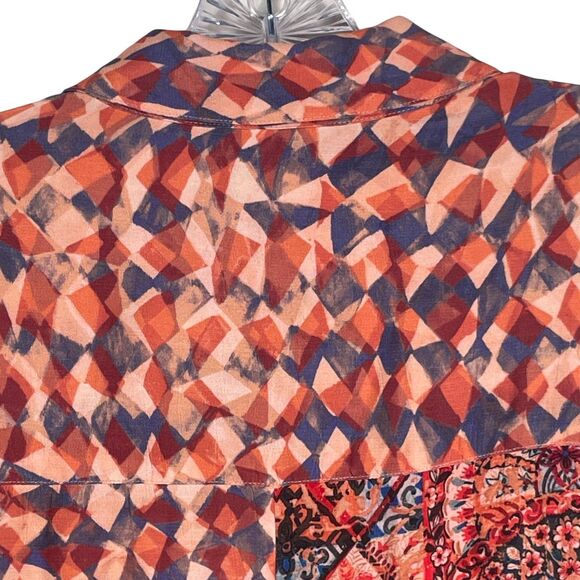 Soft Surroundings Atacama Patchwork Maxi Dress 1X Boho Orange Blue - Picture 11 of 16